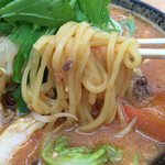 デリシャストマトファームカフェ - 《トマト辛味噌ラーメン》
            味噌ラーメンにぴったりな太麺