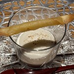 野乃庵 - 旬野菜の野々庵コース(￥6,600)　旬野菜の安曇野重ね煮ヴルーテ（ひじき・ごぼう・さつまいも、豆乳の泡、チーズスティック）