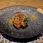 野乃庵 - 旬野菜の野々庵コース(￥6,600)　安曇野産無農薬米の味わいリゾット　レンコン