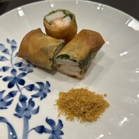 ピアット ディ テアトロ ヒビ - 水引海老　海老芋　九条ネギ　カラスミ　春巻き