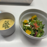 TRATTORIA KIKUYA - ポタージュスープ、サラダ