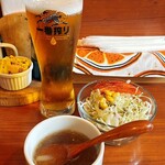 洋食 みやもと - 生ビールは一番搾り、甘い！