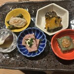 たきび炉端 ふく炉 - お通し５種こういうのがうれしい年頃です