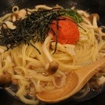 PaPa PASTA - 明太子と海老、きのこの和風ソース、青じそ風味　Ｂランチ1188円
