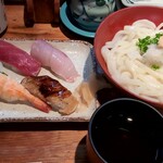 こだま寿司 - にぎり定食全景(あと茶碗蒸し来ます)
