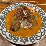 レベルカレー - チキンカレー、トッピング 温泉玉子