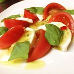 Caprese with fresh tomatoes and mozzarella