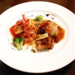 阪南洋風食堂クゥクゥ - ランチ　本日の料理コース　チキンのグリルと白身魚のポアレ