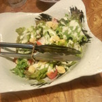一心太助 - 温玉とベーコンのシーザーサラダ(2014.11.02)