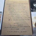 ペチカスケマサコーヒー - メニュー