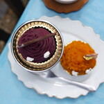 ペチカスケマサコーヒー - かぼちゃモンブラン（790円） 紫いもモンブラン（790円）