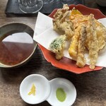 手打蕎麦いちむら - 秋野菜の天ぷら盛1200円