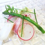 リストランテ　アニモフェリーチェ - 活け〆天然鮮魚のカルパッチョ