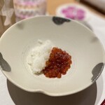 和 のぎ - 生筋子醤油漬け、青天の霹靂リゾット