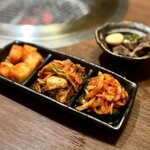 炭焼肉　石田屋。 - キムチ盛り合わせ、