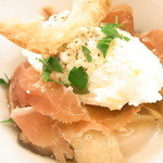 イルキアーロ - 温度卵・生ハム・チーズのムース・各種キノコ☆♪