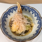 札幌 個室蟹料理 かに辻 - ズワイカニと赤茄子て椎茸の揚げ出し