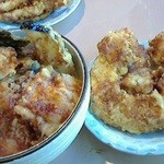 141018北海道　喫茶マリン　天丼を撮り分けてもこのボリューム