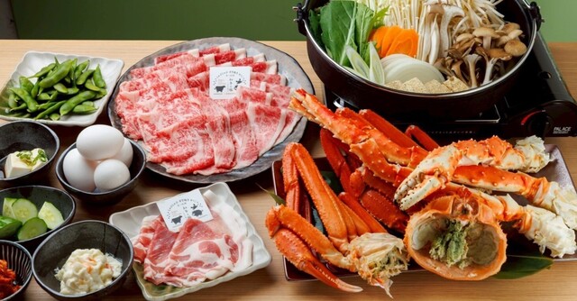 すき焼き 北海道産ズワイガニ・タラバガニ 食べ放題 和牛とカニ 本町店