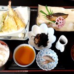 和定食 滝太郎 - 選べる和定食(1,450円也) 天ぷらと焼魚を選択‥