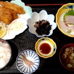 和定食 滝太郎 - 選べる和定食(1,450円也) 刺身とフライを選択‥