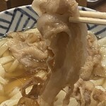 手打ちうどん 上を向いて - 豚肉