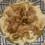 手打ちうどん 上を向いて - かけ大盛豚肉トッピング