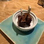築地鉄板焼 Kurosawa - コースの一口チョコケーキ
