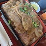 キッチン萬 - 特上ロース焼肉重 お肉ライス両方大盛