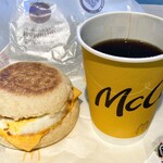 マクドナルド - 朝マック：エッグマックマフィン＆珈琲