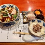 中華そば 鴨福 - 特製中華そば（醤油)/鴨丼ハーフサイズ 