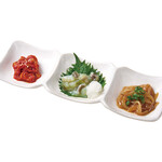 村さ来 - 海鮮珍味三点盛り
