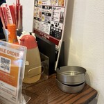 居酒屋新虎 - 調味料と灰皿
