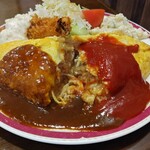 洋食屋グリルCoCCo - 合がけオムライス断面〜