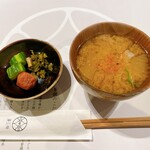 とんかつ 蒼樹 - お漬物、豚汁