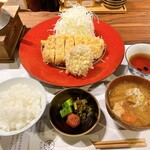 とんかつ 蒼樹 - 贅豚リブロースかつ定食、メンチかつ