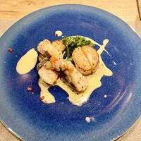 鉄板焼 美安 川崎 - 〈さわらとホタテの鉄板焼き〉ウニソース、ソースプロバンス