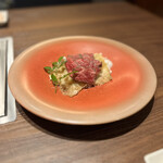 牛の達人 浅草店 - 鹿児島黒牛 赤身塩釜焼き