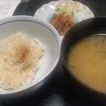 北新地 穂の河 - 栗ご飯・味噌汁・漬物