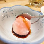 地鶏食べ放題 個室居酒屋 串楽 - デザートの雪見だいふく、気持ちがホッとします