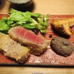 しのはら - 揚げ物　近江牛カツ、松茸フライ、マッシュルームペースト