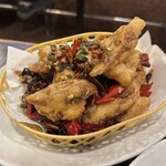 中華料理 チャイナ亭 - ホルモンの四川風唐揚げ　かなり辛い唐辛子使用しております♪