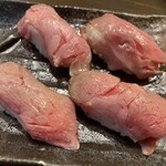 米仙 - 石垣牛炙り180円×4貫＝720円