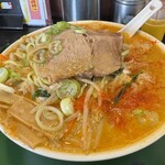 北海とんこつ らーめん純輝 - みそ野菜ラーメン(麺大盛り)  一味唐辛子をかけて… 2025/6/23
