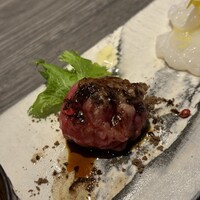 鉄板焼katakago - 前菜盛り合わせ　トリュフを使ったハッシュドステーキ
