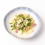 帆立と季節野菜の金岩井胡麻油クリーム