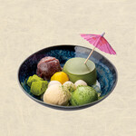 豊洲 ふくらすずめ - 特製　抹茶づくし　あんみつ