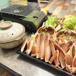 魚山亭 - カニ鍋＆焼きガニセット