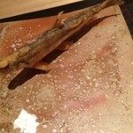 神保町 傳 - 【14年11月】生ししゃもの揚げ物。凛とした佇まい！