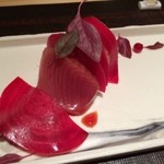 神保町 傳 - 【14年11月】四日間熟成させた鰤をビーツと